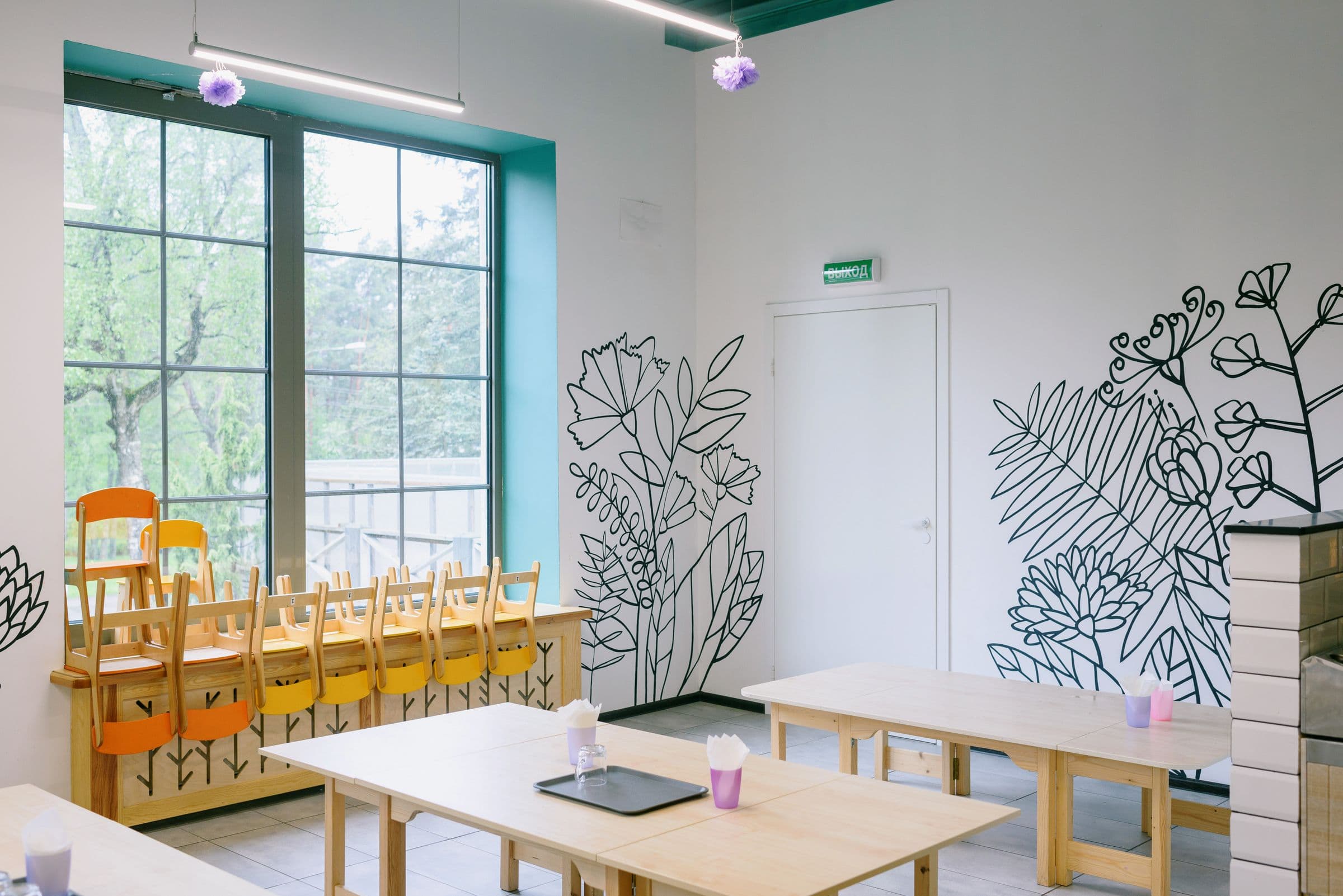 Bright and organised childcare learning room